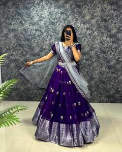 Designer Satin Silk <b>Saree</b> with <b>for</b> Hollywood Style Jarkhan Border Hotfix Diamond <b>for</b> Formal Party Occasions Indian & Pakistani S - Product Image 5