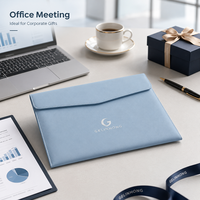 Pochette porte-documents en cuir PU A4 A5 personnalisée, organiseur de documents pour réunions de bureau, cadeau promotionnel d'entreprise