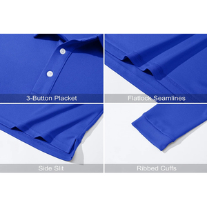 Camisas de Manga Larga para Hombre, con Botones, Casuales, de Algodón, Azul Rey, con Estampado de Golf, Logotipo Personalizado, Bolsillo, Camisetas al por Mayor - Product Image 6