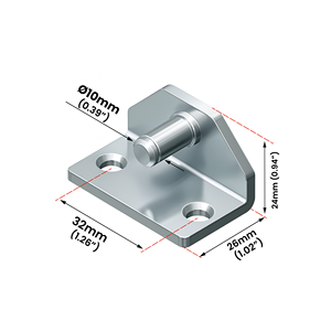ELI1107 Montaje de puntal de gas universal Soporte de ojo de 10mm Soporte de pines de revestimiento interno 90 grados L Forma en ángulo Zinc plateado 3mm de espesor - Product Image 1