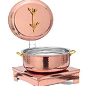 Cuivre pur dernier design nouveau design articles de mariage en cuivre chauffe-plat roi international nouveau design meilleur chauffe-plat en cuivre - Product Image 5