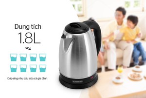 Bình đun nước điện bằng thép không gỉ 1.8L, vòi rót dễ dàng, có chức năng bảo vệ quá nhiệt, bán buôn - Product Image 4