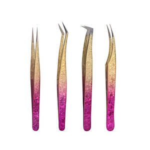 Pinzas de agarre de injerto de pestañas profesionales con logotipo personalizado, pinzas de extensión de pestañas de volumen de 90 y 45 grados - Product Image 2