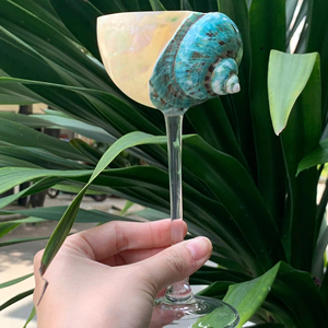 Vỏ ốc xà cừ tự nhiên rượu vang thủy tinh cho bãi biển Quà tặng đám cưới/handmade vỏ Martini kính/Seashell Cocktail Glass Martini cup - Product Image 1