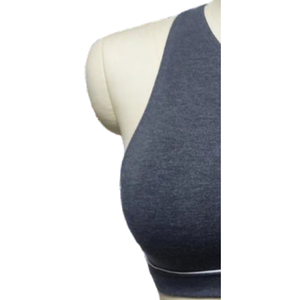 Soutien-gorge de sport à maintien élevé pour femme, 95 % coton, 5 % élasthanne, respirant, séchage rapide, motif uni, ourlet côtelé élastique, bretelles ajustables - Product Image 2