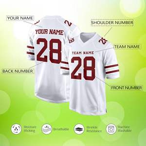 Camisetas de fútbol americano personalizadas duraderas para jóvenes y adultos con tela transpirable y Diseño de equipo personalizado - Product Image 2
