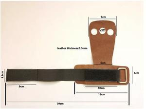 GAF Correa ajustable Empuñaduras de mano de cuero Muñequeras Diseño de 3 agujeros para levantamiento de pesas Pull-Ups Entrenamiento cruzado WODs Acero duradero - Product Image 2