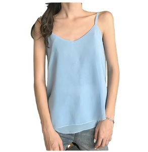 Ensemble de sport élégant bleu clair côtelé avec débardeur à fines bretelles et pantalon – Taille plus, motif uni - Product Image 1