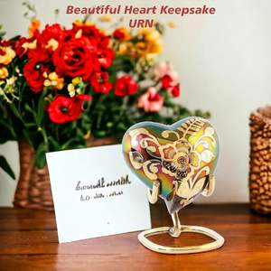 Golden Heart Keepsake <b>Urn</b> <b>for</b> <b>Human</b> & Pet <b>Ashes</b> <b>Small</b> <b>Urn</b> <b>for</b> <b>Ashes</b> with Stand Mini Heart Shape <b>Urn</b> - Product Image 5