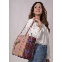 Sac fourre-tout Kantha indien fait main en coton, sac à main vintage pour femme, durable, léger, imprimé, sac de shopping