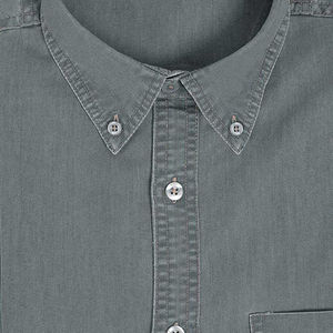 Camisas informales de retazos de manga larga vaqueras de algodón con logotipo personalizado al por mayor para hombres, tallas grandes 6XL, características transpirables antiarrugas - Product Image 6