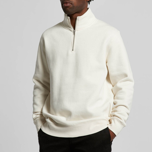 Pull-over à col montant avec logo personnalisé pour hommes, vêtements slim à col ras du cou en polaire à fermeture éclair 1/4 pour hommes - Product Image 5