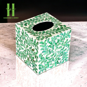 Porte-serviettes en papier nacre élégant avec boîte à mouchoirs en résine et vadrouille pour la décoration de la maison du Vietnam - Product Image 5