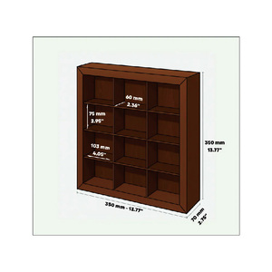 Boîte à souvenirs de voyage, présentoir mural en bois avec grille, façade en acrylique, étagère en bois faite à la main, couvercle coulissant - Product Image 2