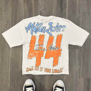 T-shirt uni 100% coton de haute qualité pour hommes, col rond, style de rue avec méthode d'impression numérique et d'écran - Product Image 4