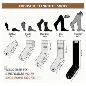 Chaussettes de sport en coton personnalisées avec logo, motif dessin animé, respirantes, légères, absorbant la transpiration, pour hommes - Product Image 2