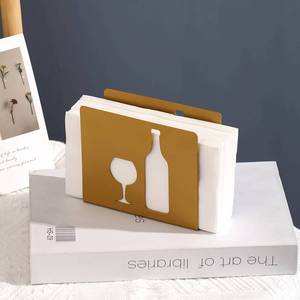 <b>Tissue</b> Dispenser Iron Art Western <b>Tissue</b> Dispenser Glass and Wine Bottle Design Napkin <b>Holder</b> Metal Napkin Rack for <b>Kitchen</b> - Product Image 4