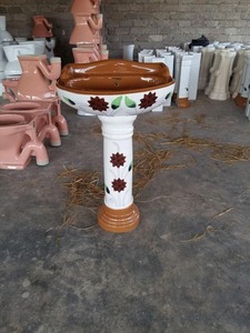 Juego de lavabo Vinus Pedestal para lavabo, uso de cocina para lavado a mano, artículos sanitarios de cerámica de Color rosa de un solo orificio con mezcladores de agua - Product Image 3