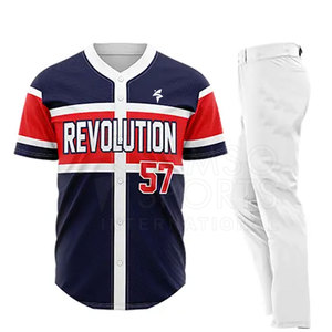 Wholesale Customized Logo Printed 100% Polyester <b>Baseball</b> Uniform Breathable Anti-Bacterial Quick Dry <b>Sets</b> Plus Sizes Sports - Product Image 2