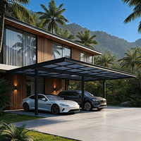 Auvent en aluminium à toit arqué pour extérieur, certifié CE, abri pour voiture en métal, structure en aluminium 12x20, garage portable, design simple, résistant aux UV