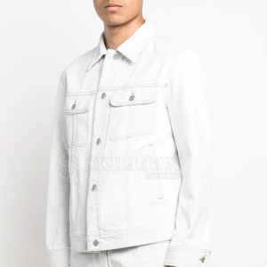 Offre Spéciale hommes High Street 100% coton lavé jean veste usage décontracté haute qualité col montant personnalisable respirant - Product Image 5