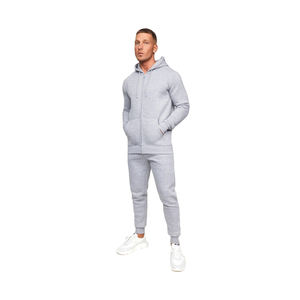 Vêtements d'entraînement personnalisés 2 pièces Jogging Confortable costumes à capuche à fermeture éclair simple ensemble deux pièces survêtements pour hommes - Product Image 4