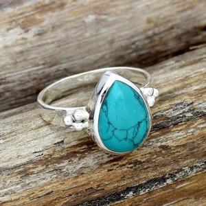 <b>Boho</b> Style Trending <b>Ring</b> 925 Solid Sterling <b>Silver</b> Fashion Green Turquoise Woman Girls Jewelry Perfect Wedding Gift for Her - Product Image 2