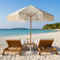 Parasol d'extérieur pliable JNC en macramé, minimaliste, fait main, écologique et élégant pour la décoration d'hôtels, de parcs et de cafés