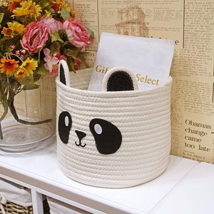 Cesta de algodón con forma de Panda, cesto grande para la colada, almohadas, manta OEM, hecho en Vietnam - Product Image 6