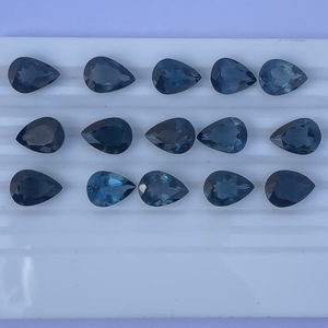 10mm 12mm 14mm naturel Londres bleu topaze pierre à facettes poire coupe pierre précieuse en vrac pour la fabrication de bijoux bague boucle d'oreille gouttes en ligne 2025 - Product Image 1