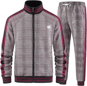 Chándales para hombre Chaquetas y pantalones de chándal a cuadros de manga larga con cremallera completa Diseño personalizable de 2 piezas Logotipo de tamaño de color - Product Image 6