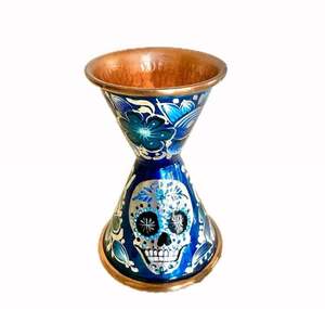 Jigger de Cócteles de Cobre Martillado con Acabado Morado, Vaso Medidor de Barra de Doble Cara para Bartender Profesional y Bar en Casa - Product Image 4