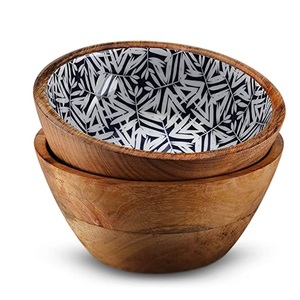 ชามสลัดทำด้วยมือชามซุปทำจากไม้สไตล์คลาสสิกดีไซน์ใหม่ - Product Image 1