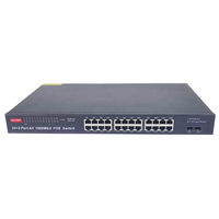 Switch réseau PoE 24 ports 10/100/1000 Mbps et 2 Gigabit Ethernet, connecteur Ethernet RJ45