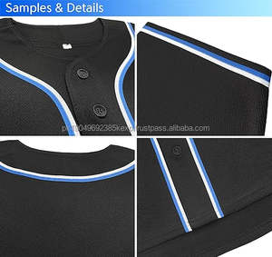 Nouveaux hommes décontracté bouton Baseball Jersey respirant à manches courtes sport d'équipe actif uniforme Sublimation Technique blanc Polyester - Product Image 4