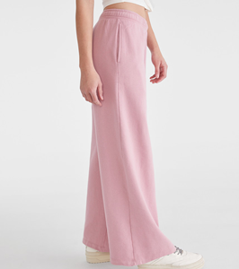 2025 recién llegado 100% algodón de pierna ancha pantalones de chándal holgados logotipo impreso personalizado transpirable ropa informal Joggers para mujeres - Product Image 4