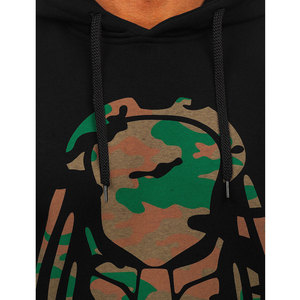 Sudadera con Capucha Negra para Hombre con Estampado de Araña de Camuflaje, Corte Regular Informal, Tejido de Algodón, Ropa de Otoño - Product Image 4