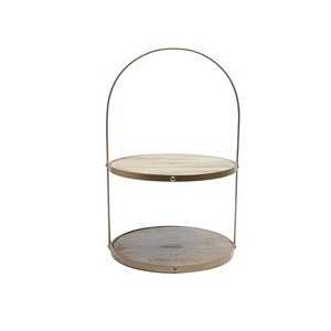 Nouveau Design élégant forme ronde finition naturelle support à gâteau en bois plateau fête de mariage dessus de Table support à gâteau décoratif - Product Image 1