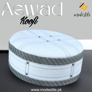 Gorra Aswad Premium Kufi para hombre, tocado de oración islámica refinado con bordado decorativo, marca personalizada, fabricante a granel - Product Image 2