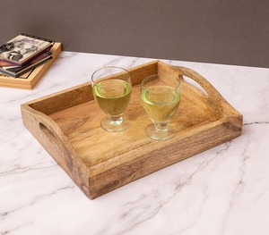 ชุดถาดอาหารไม้อาเคเซียใหญ่พิเศษพร้อมที่จับสำหรับใช้ในห้องครัวถาดเสิร์ฟอาหารไม้ - Product Image 2