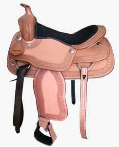 Selle Western en cuir de vachette poli écologique, type split, taille standard, pour l'équitation - Product Image 1