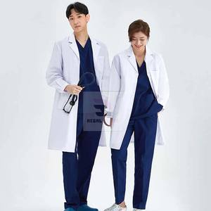 เสื้อโค้ทสำหรับโรงพยาบาลแขนยาวสำหรับทุกเพศเครื่องแบบแพทย์พยาบาลทางการแพทย์ - Product Image 5