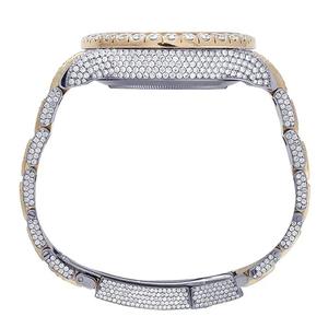 Hip Hop Stylish Luxury Men's <b>Wrist</b> Watch Moissanite Diamond VVS Clarity ETA Quartz Movement Stainless Steel <b>Band</b> Crafted Jewelry - Product Image 2