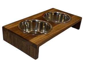 Acacia Wooden <b>Feeder</b> for Pet with Stainless Steel Pet Bowl Double Feeding Bowl Diner Elevated Stand for Providing Food and Water - Product Image 5
