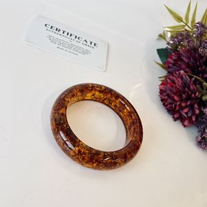 Brazalete de ámbar color coñac oscuro, 55 mm de diámetro interior, joyería de ámbar hecha a mano de Polonia. - Product Image 2