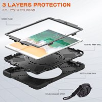 Étui de tablette robuste et portable, résistant aux chocs, avec béquille rotative, 7 pouces, PC+TPU, 0,3 kg, pour iPad