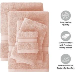 Luxe 6pc séchage rapide coton turc ensemble de serviettes de bain serviette à séchage rapide Durable écologique en gros serviette - Product Image 5