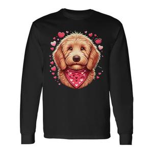Camiseta de Manga Larga con Corazones de San Valentín para Perros Golden Doodle, Producto Promocional para Mascotas - Product Image 1