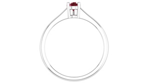 0.35ct Natural Ruby Pear Cut Prong Setting Silver Plated 925 Sterling Silver Classic Engagement Gemstone Ring - Product Image 6