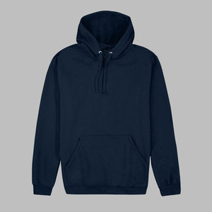 Sudadera con Capucha Casual para Hombre, Otoño/Invierno, 100% Algodón, Forro Polar, Resistente al Viento y Transpirable, Azul Marino, con Cordón Ajustable, Corte Regular - Product Image 1